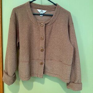 Vintage Light Brown Sweater & Skirt Set – Size Medium, Cozy Knit Two-Piece